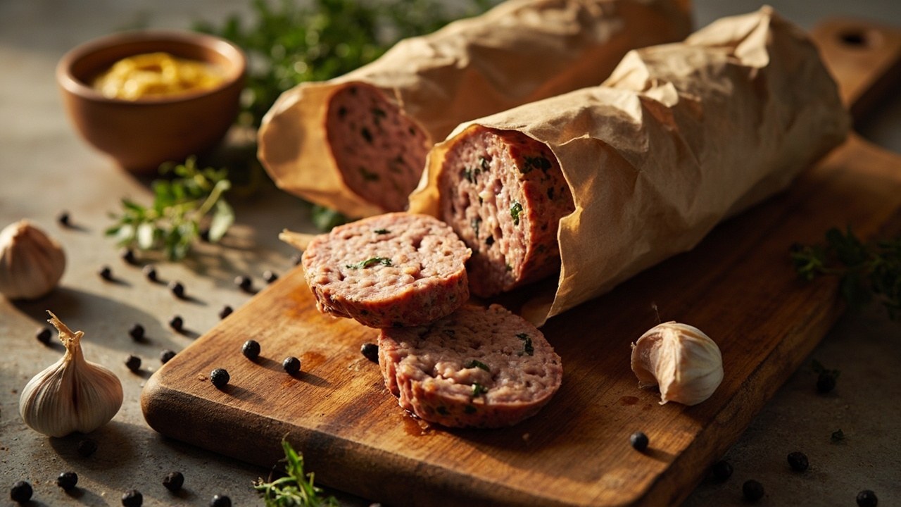 домашня куряча ковбаса в духовці