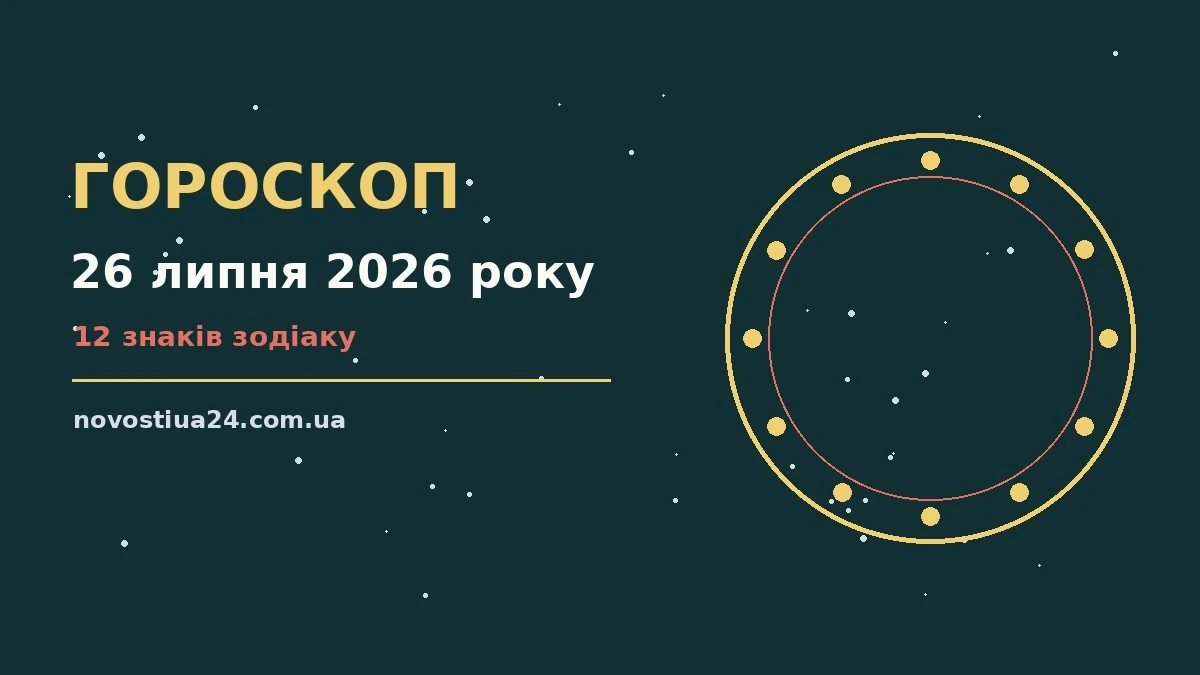 Астрологічний гороскоп на 26 липня 2026 року для дванадцяти знаків Зодіаку