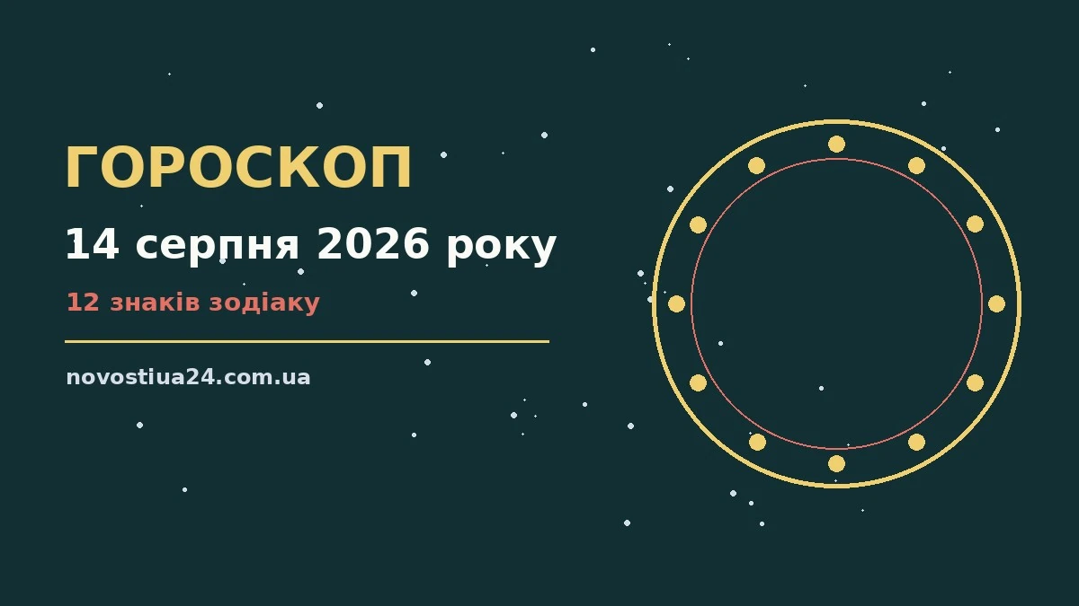 Зодіакальний знак на тлі зоряного неба, гороскоп на 14 серпня 2026 року