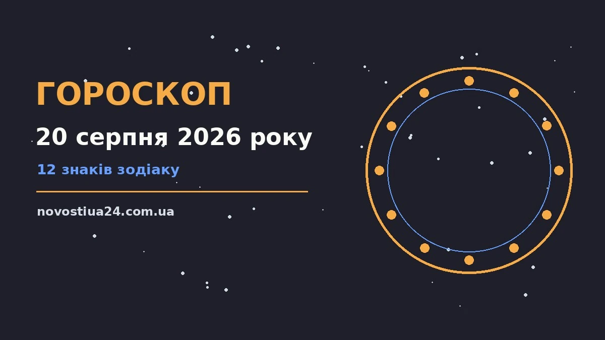 Зоряний гороскоп на 20 серпня 2026 року для всіх знаків Зодіаку з порадами щодо грошей і кохання