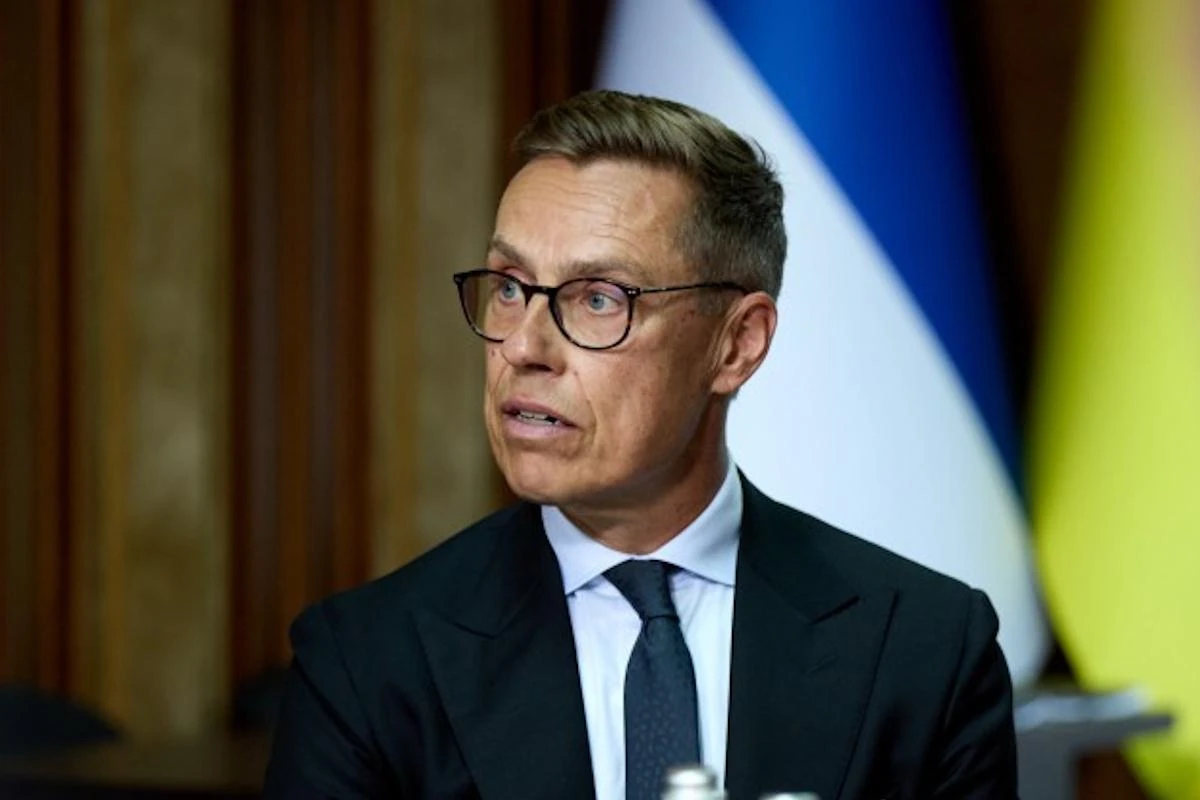 Президент Фінляндії Александр Стубб під час пресконференції в Києві