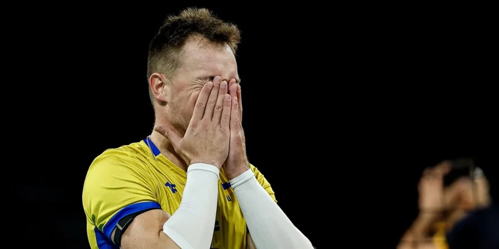 Збірна України з волейболу під час матчу 1/8 фіналу чемпіонату Європи-2026 проти Румунії у Софії