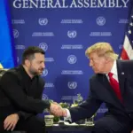 Зеленський і Трамп під час зустрічі на полях Генасамблеї ООН у Нью-Йорку