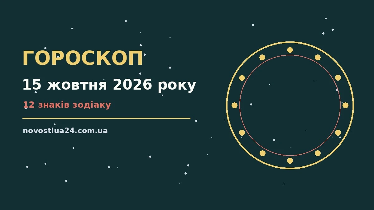 Гороскоп на 15 жовтня 2026 року: прогноз для всіх знаків для грошей і кохання